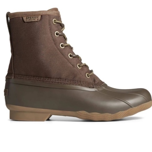 Sperry Men’s Saltwater Top Sider Duck Boots Brown NEW - Picture 7 of 12